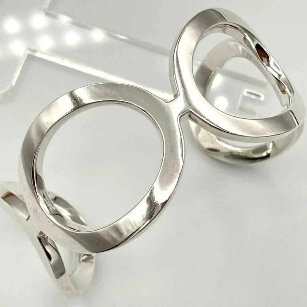 Tiffany & Co. Circle Link Cuff Bangle Bracelet 6.7